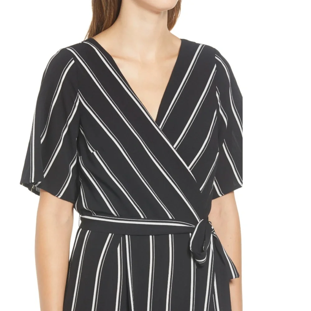 CLOSETCLEANOUT Nordstrom Black Striped Row A Jumpsuit - Picture 5 of 9